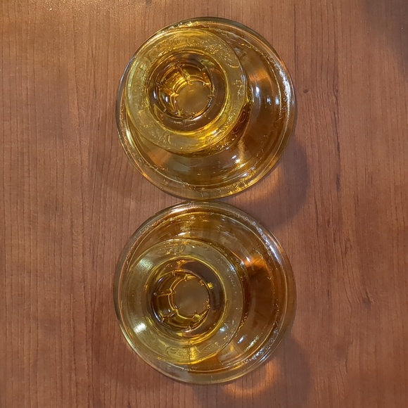 Federal Madrid Amber Glass Taper Holders - Picture 4 of 13